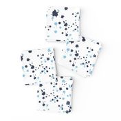 Navy blue splatter confetti dots carolina blue spots