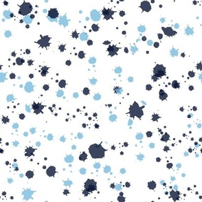Navy blue splatter confetti dots carolina blue spots