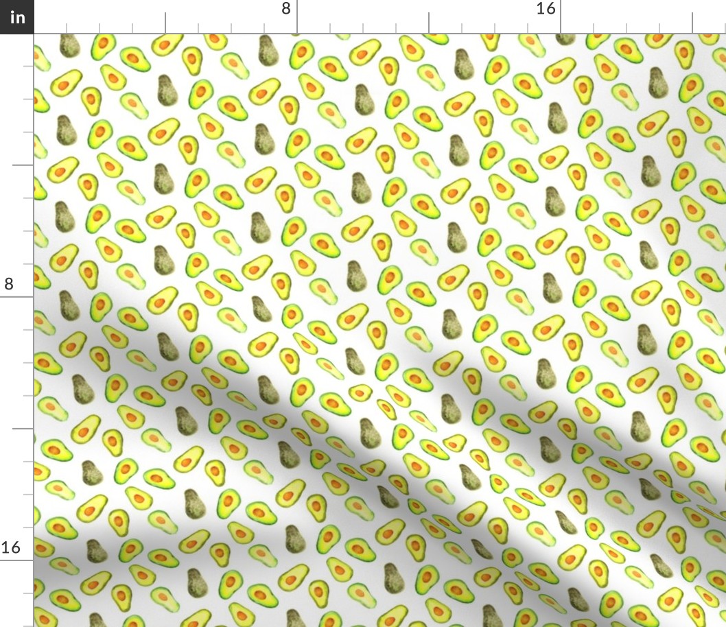 16-13AH Tossed Watercolor Avocados Green Yellow Food Fruit Vegetable Garden _ Miss Chiff Designs 