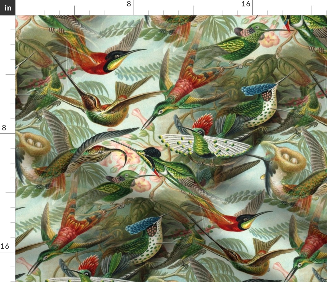 Vintage Hummingbird Pattern (Large)