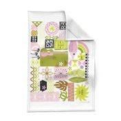 na paila Tea Towel & Wall Hanging* (Pink and Chartreuse) || vintage hawaii