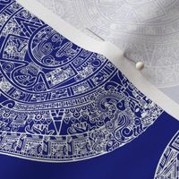 Aztec Calendar on Blue - Large (6")