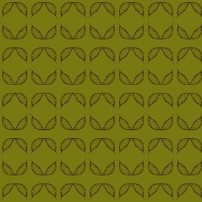 A Flight of Autumn Leaves  on Dark Olive Green