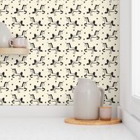 Modern trendy unicorns cream and black