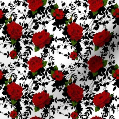 Floral pattern with Red Roses. 