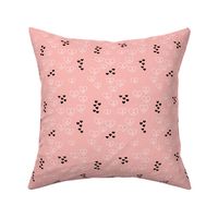 Love and peace sweet hearts scandinavian style illustration soft pink for girls