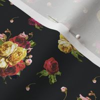 Dark Floral Garden - Black - SMALL