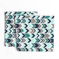 Arrows Chevron Aqua Gray Fringe