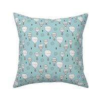 Sweet dreams hot air balloon sky scandinavian geometric style design gender soft blue