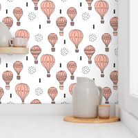 Sweet dreams hot air balloon sky scandinavian geometric style design pastel pink for girls