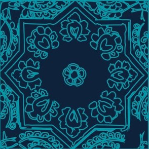 MOROCCAN tiles teal on navy 