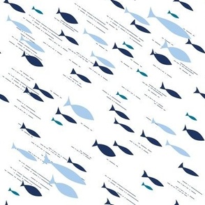 Abstract blue fish pattern