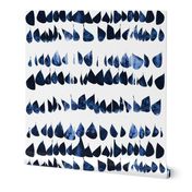 Drops dark blues navy white paint blobs daubs