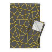 Abstract Geometric Gold on Charcoal Large