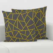 Abstract Geometric Gold on Charcoal Large