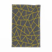 Abstract Geometric Gold on Charcoal Large