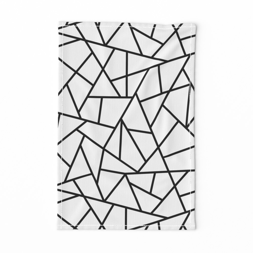 Abstract Geometric Black on White Large