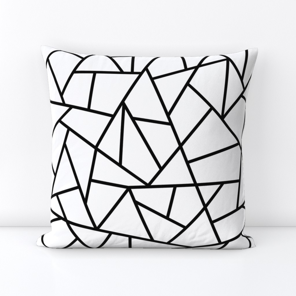 Abstract Geometric Black on White Large