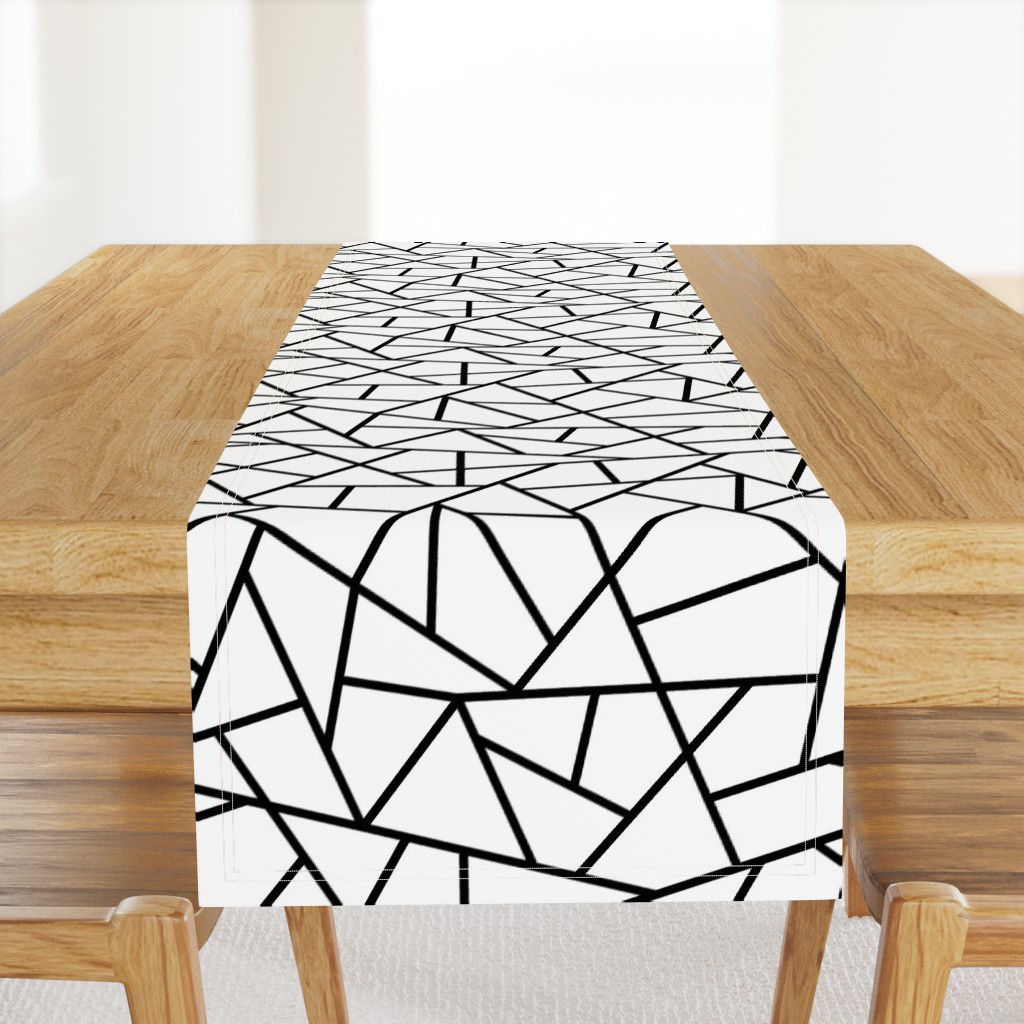 Abstract Geometric Black on White Large