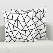 Abstract Geometric Black on White Large