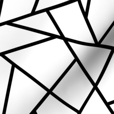 Abstract Geometric Black on White Large