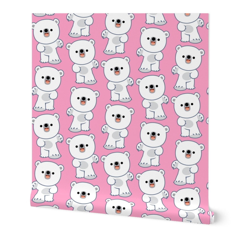 Laughing Little Polar Bears Pink by Cheerful Madness!!