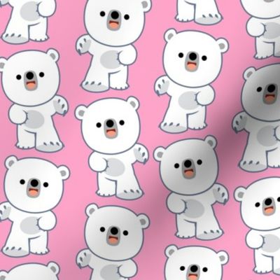 Laughing Little Polar Bears Pink by Cheerful Madness!!