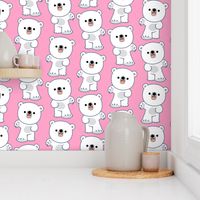 Laughing Little Polar Bears Pink by Cheerful Madness!!