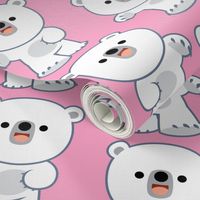 Laughing Little Polar Bears Pink by Cheerful Madness!!