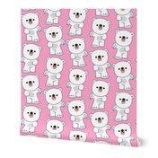 Laughing Little Polar Bears Pink by Cheerful Madness!!