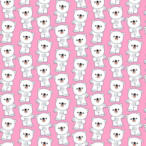 Laughing Little Polar Bears Pink by Cheerful Madness!!