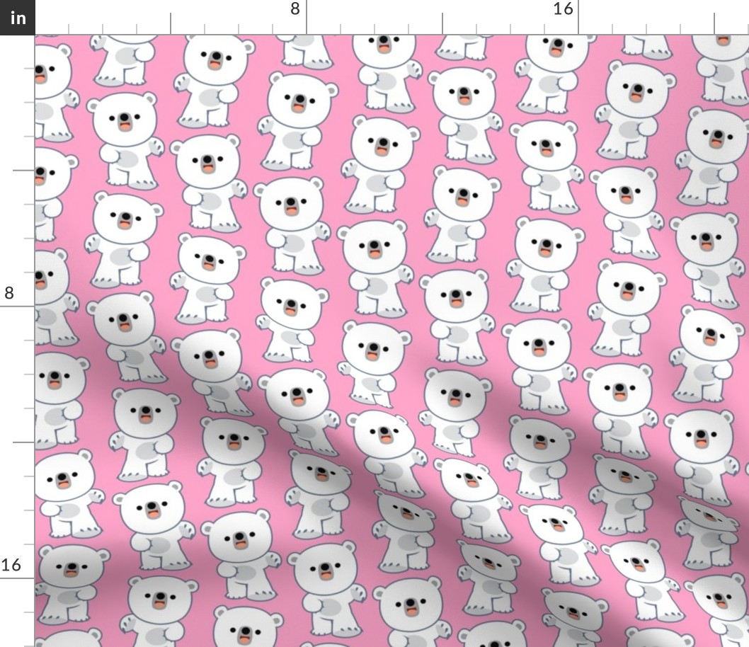 Laughing Little Polar Bears Pink by Cheerful Madness!!