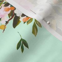 August Floral - Mint Green