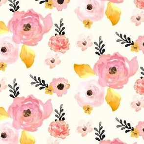 Floral Dreams in Pink Yellow & Black