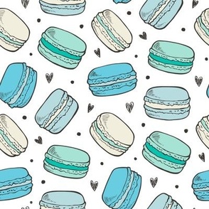 Macarons Sweets Candy in Mint Green Blue