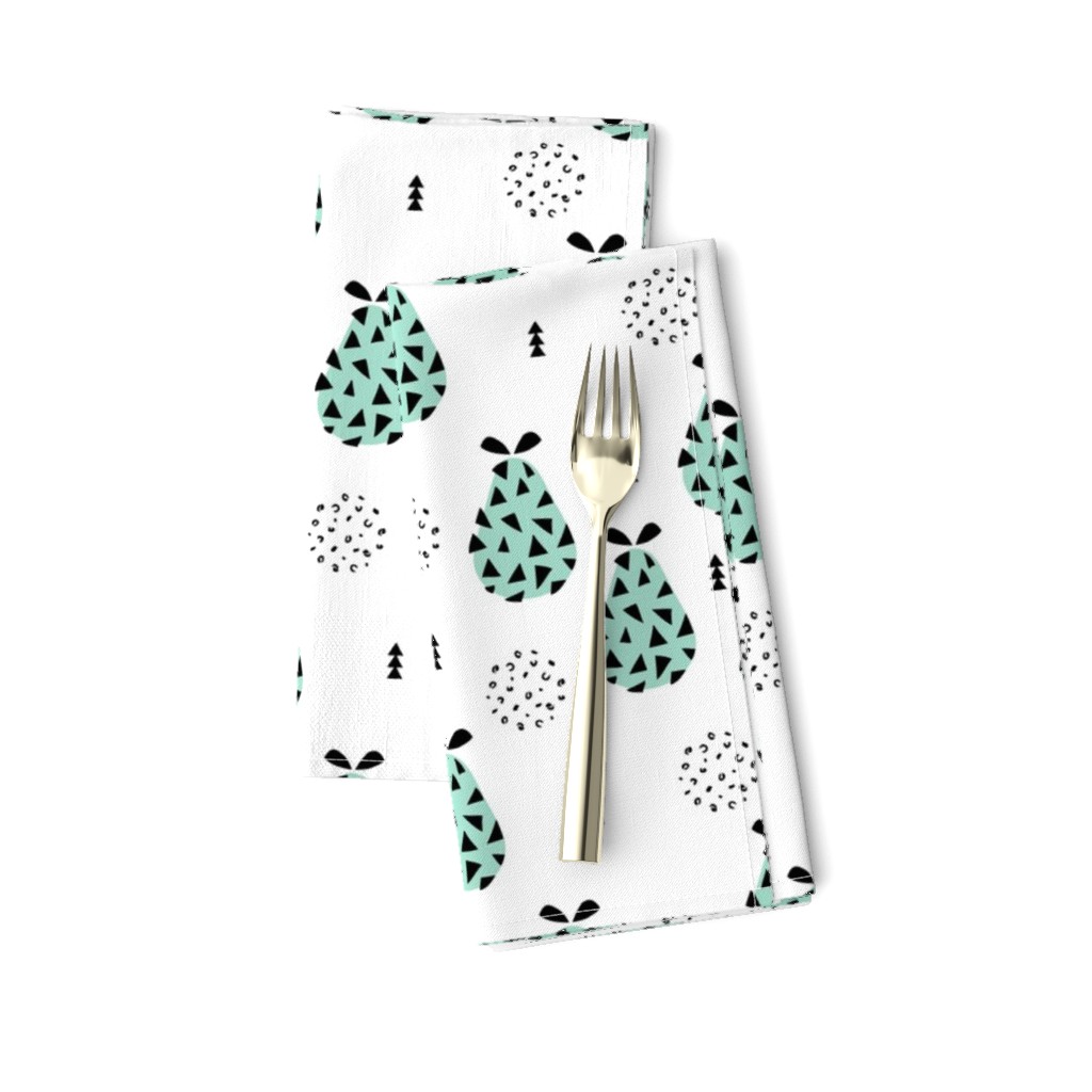 Cool pear garden geometric memphis scandinavian style fruit illustration gender neutral mint