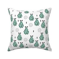 Cool pear garden geometric memphis scandinavian style fruit illustration gender neutral mint