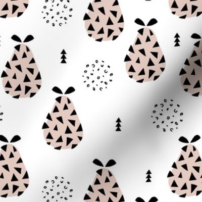 Cool pear garden geometric memphis scandinavian style fruit illustration gender neutral beige