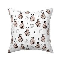 Cool pear garden geometric memphis scandinavian style fruit illustration gender neutral beige