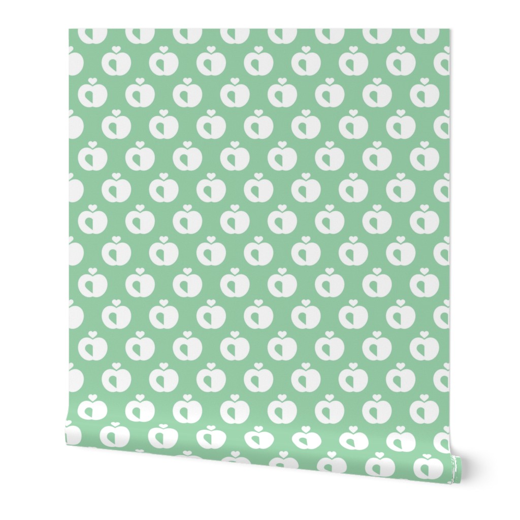 Apples in pastel retro scandinavian style spring summer fruit mint green