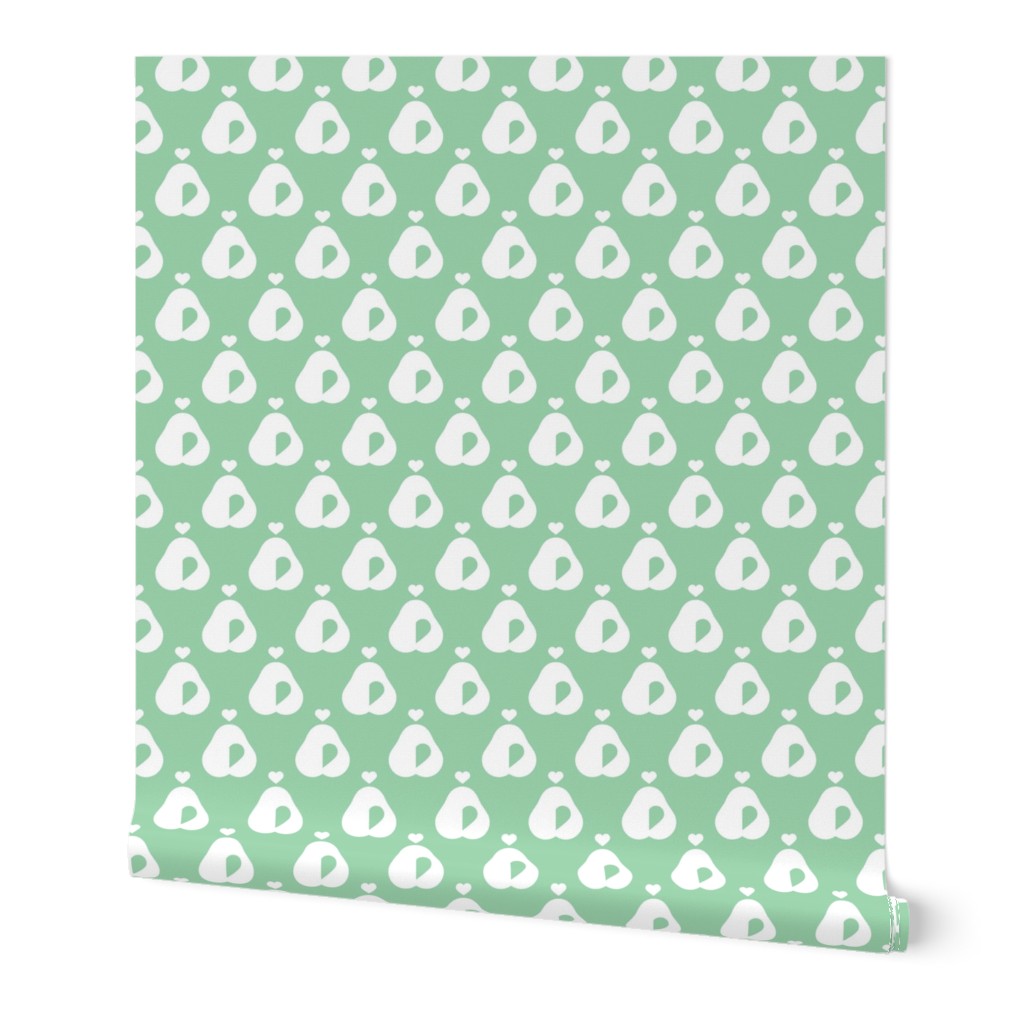 Pears in pastel retro scandinavian style spring summer fruit mint green