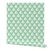 Pears in pastel retro scandinavian style spring summer fruit mint green