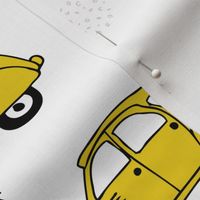 Cool vintage oldtimer cars paris collection geometric scandinavian illustration design for kids mustard yellow