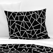 Abstract Geometric White on Black Large