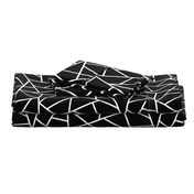 Abstract Geometric White on Black Large