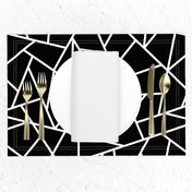 Abstract Geometric White on Black Large