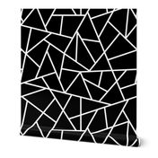 Abstract Geometric White on Black Large