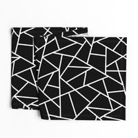 Abstract Geometric White on Black Large