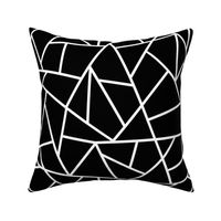 Abstract Geometric White on Black Large