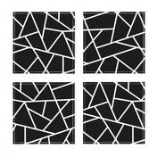 Abstract Geometric White on Black Large